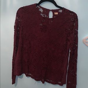 Maroon Hollister Lace long sleeve.